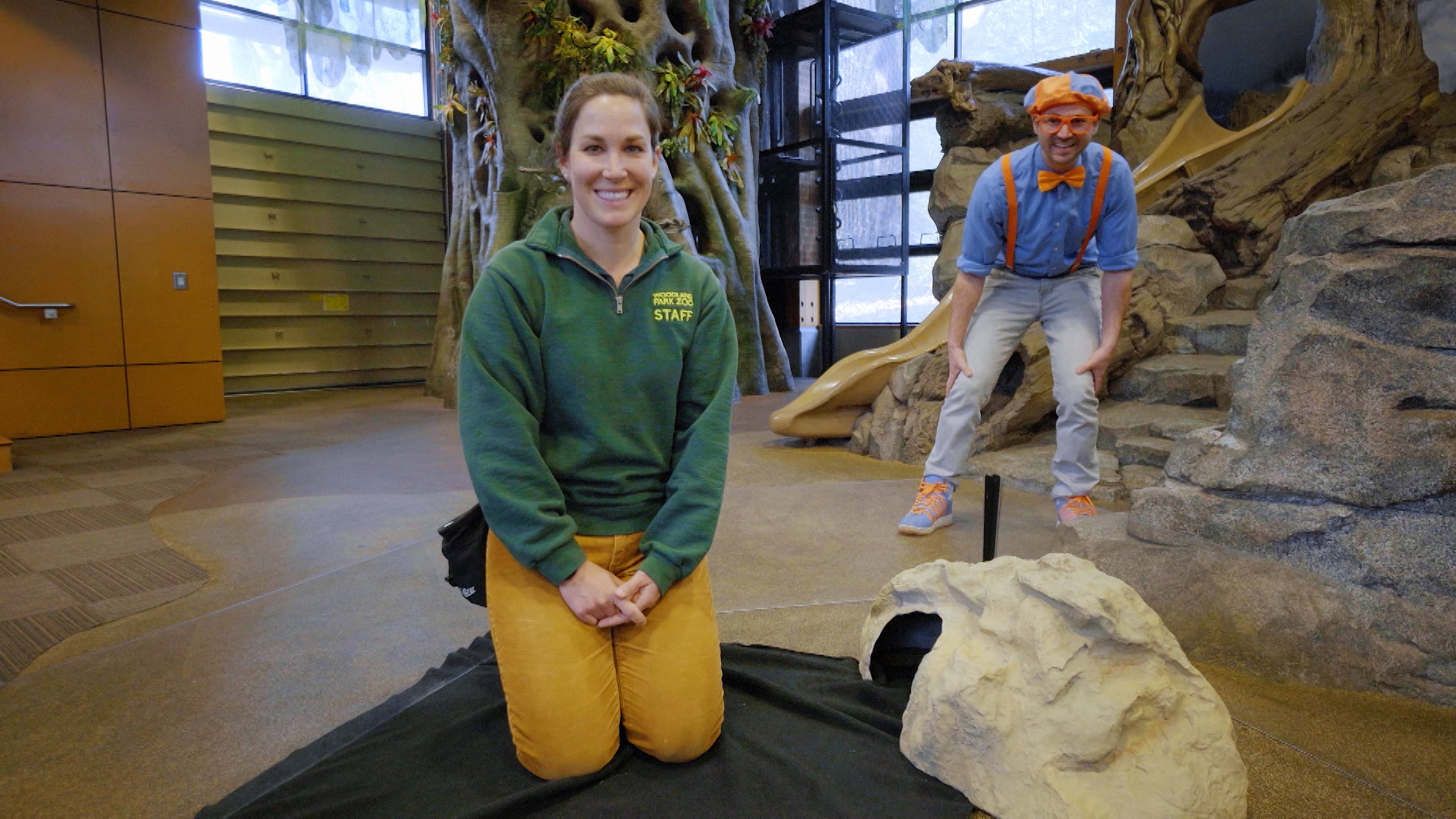 Blippi Feeds And Plays With The Animals