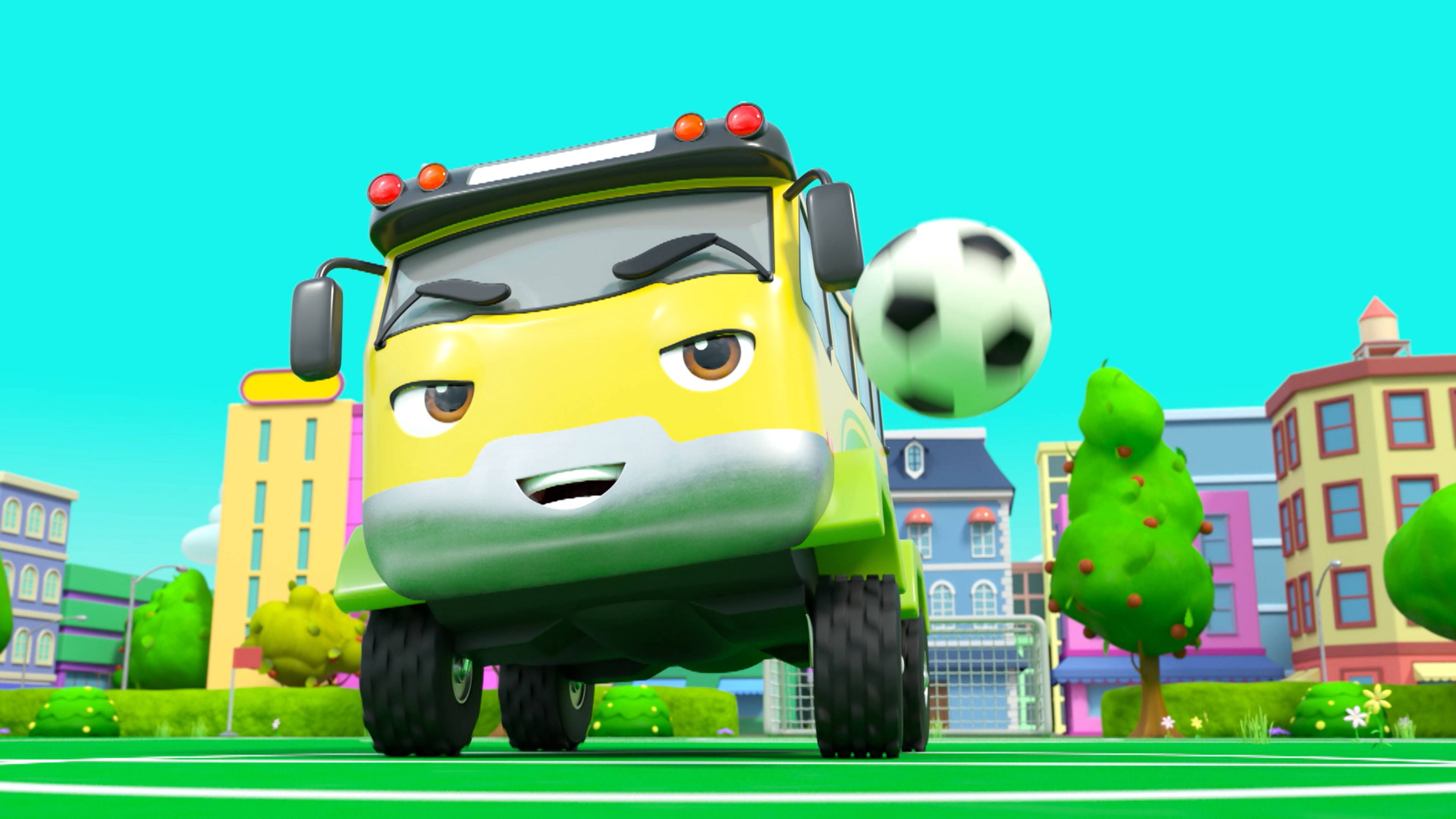 Buster & Daddy Play Soccer - Buses vs. Firetrucks
