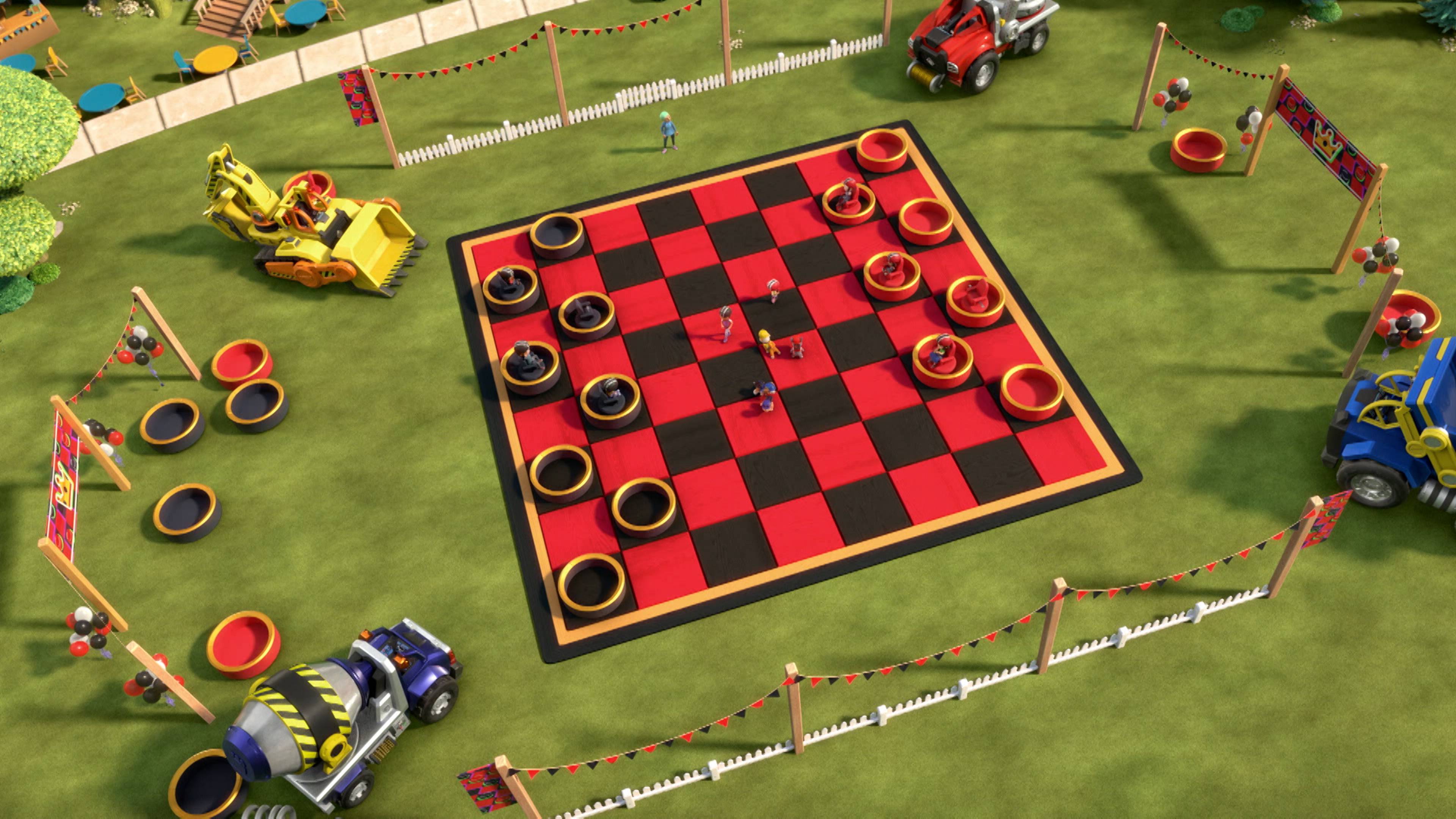 The Crew Builds a Giant Checkerboard /  Corn Silo